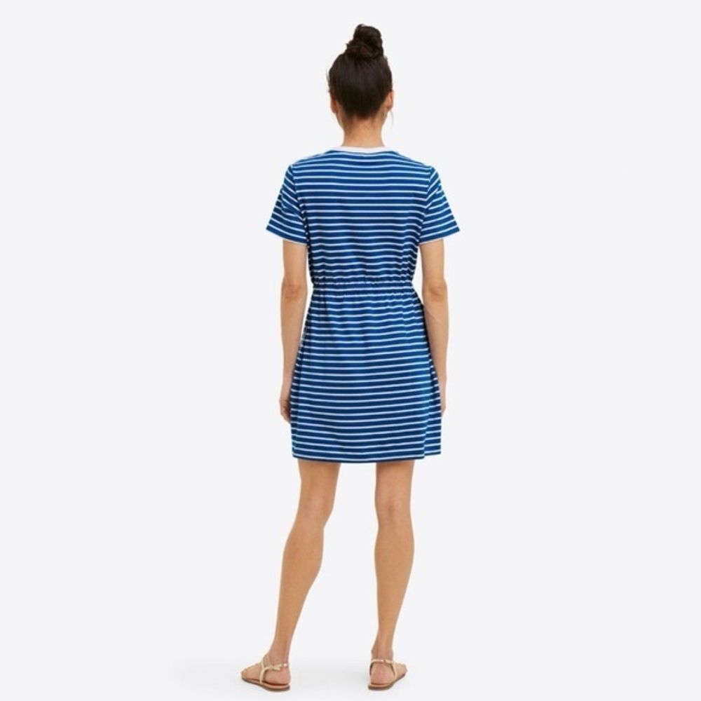 Draper James Tie Waist T-Shirt Dress in Blue Nautical Stripe Size 3XL EUC preppy - Picture 3 of 7